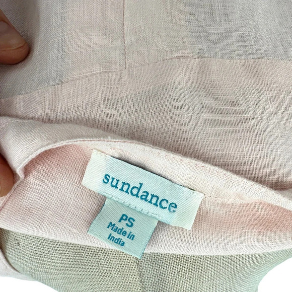 Sundance Warm Breeze Tunic Pintuck Top Pink Linen Petite Size Small PS - Picture 10 of 11